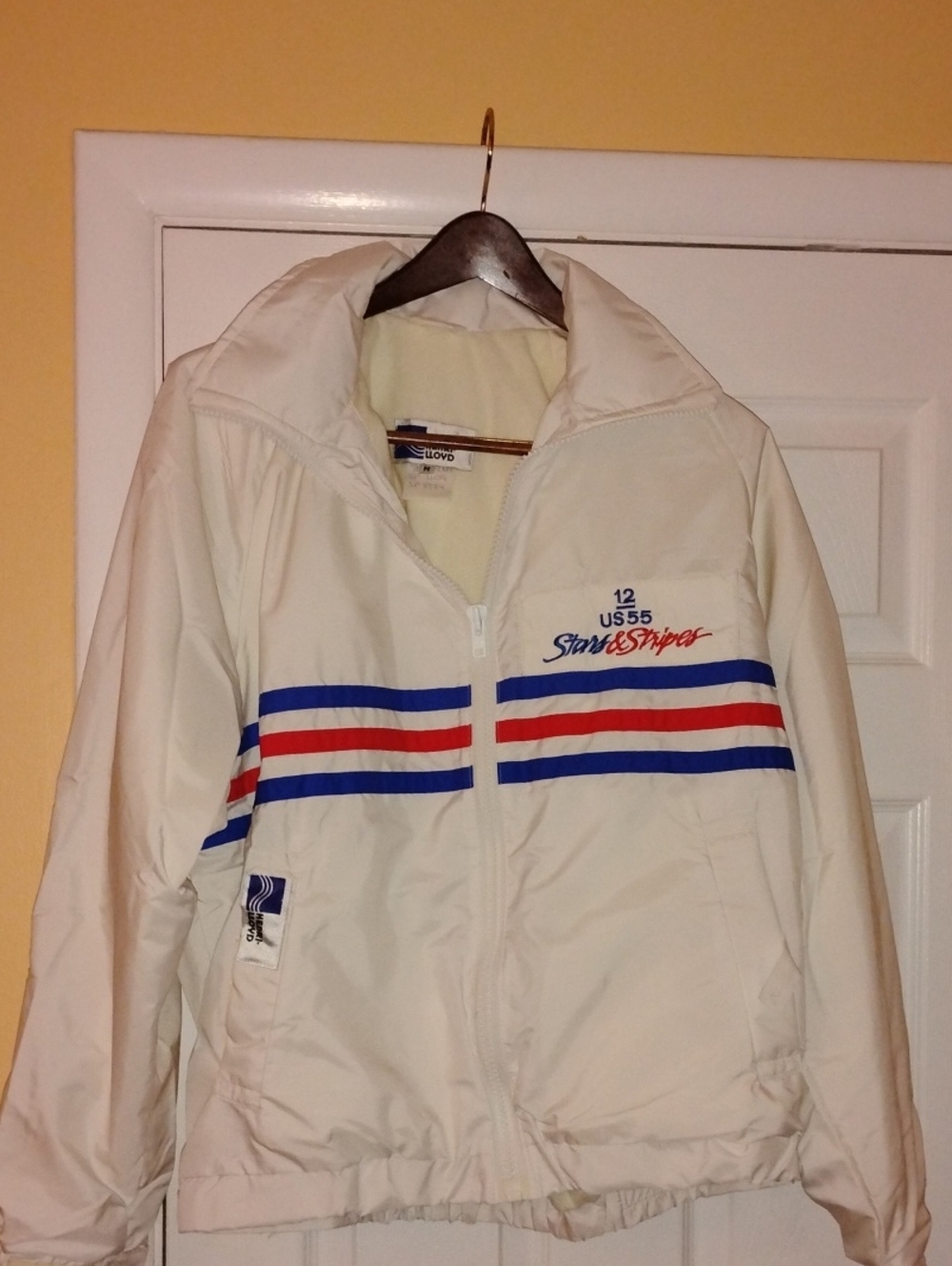 Star & Striper Cream Jacket with Red & Blue Stripes